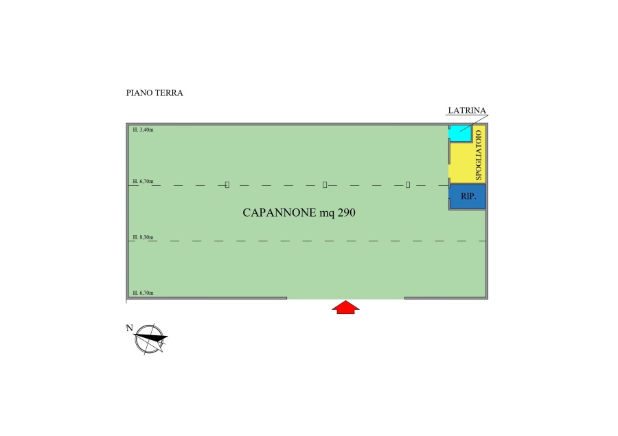 Planimetria Capannone mq 290